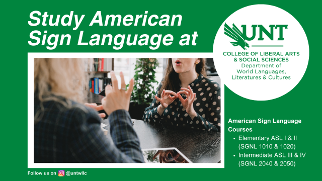 Study American Sign Language at UNT